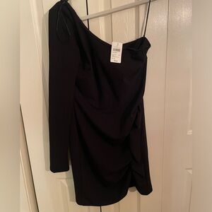 Windsor black one shoulder mini dress